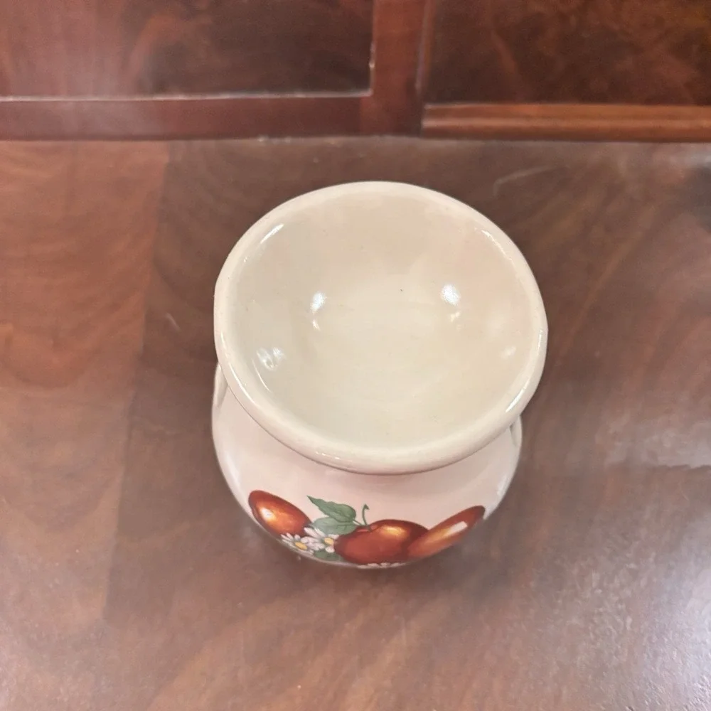 Yesteryears Pottery Marshall Texas Oil Wax Tart Warmer Apples Jesus‎ Candle